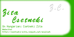 zita csetneki business card